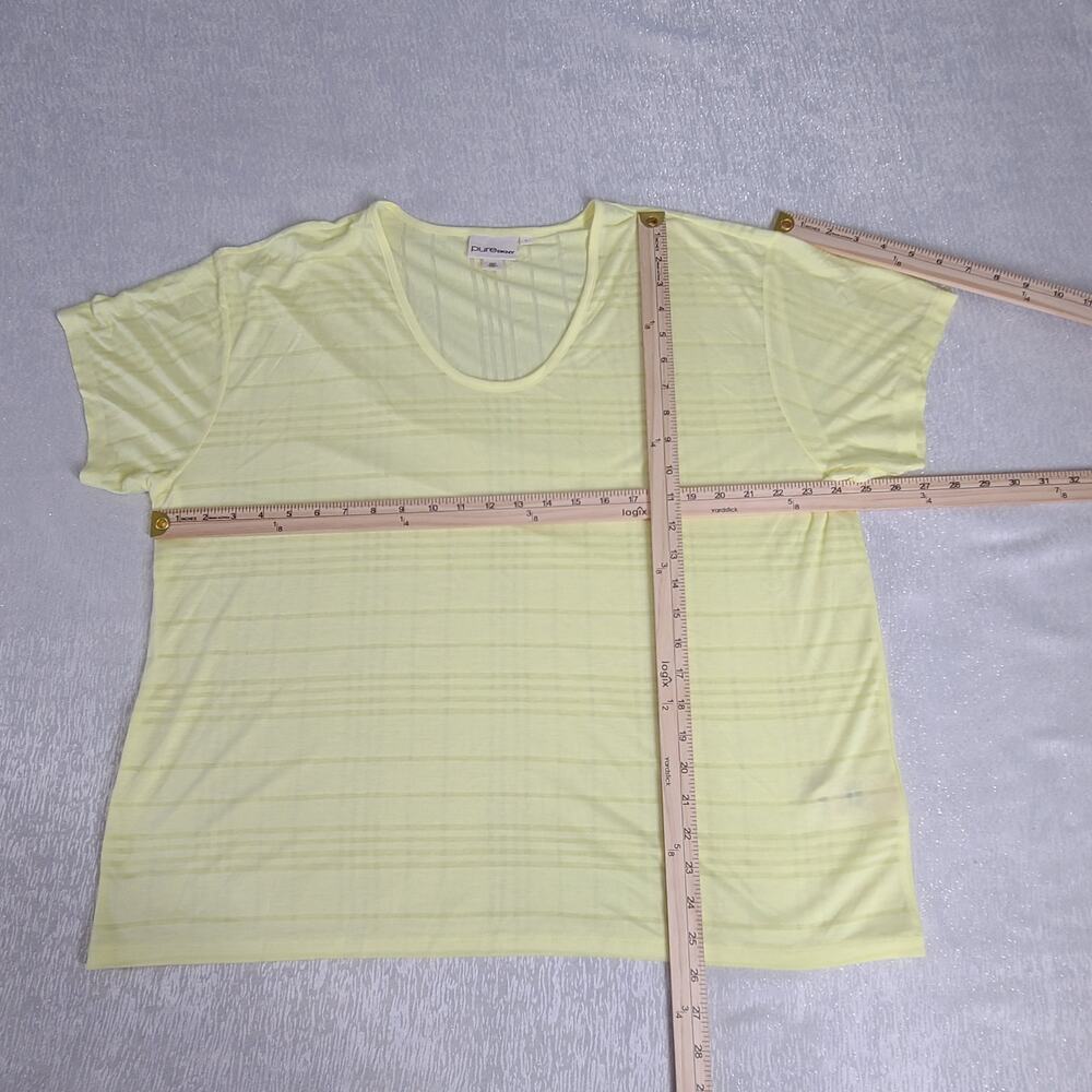PURE DKNY Butter yellow women's boxy tshirt Size Large amazingly Soft - Picture 4 of 7
